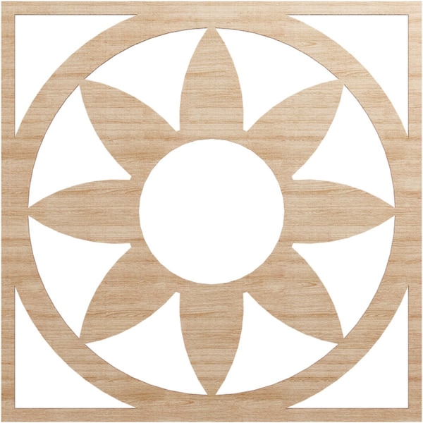 Ekena Millwork Blume Wood Fretwork Pierced Ceiling Medallion, Alder, 32"OD x 11 1/8"ID x 1/4"T CMWP32X32X0250BLAL - main